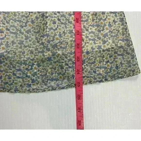 Louna Womens Size Medium Blue Daisy Polyester Blouse Rayon Lining Cottagecore - Picture 5 of 14